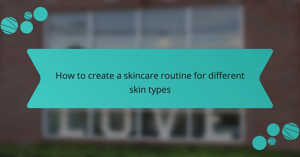 How to create a skincare routine for different skin types