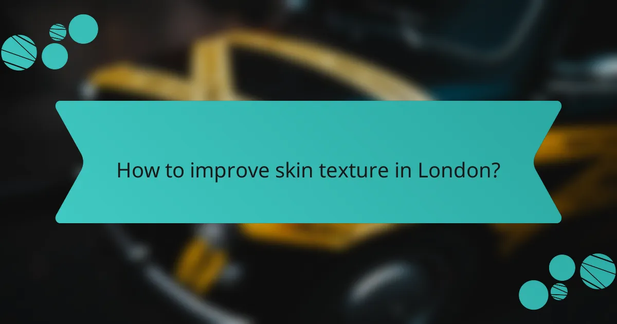 How to improve skin texture in London?